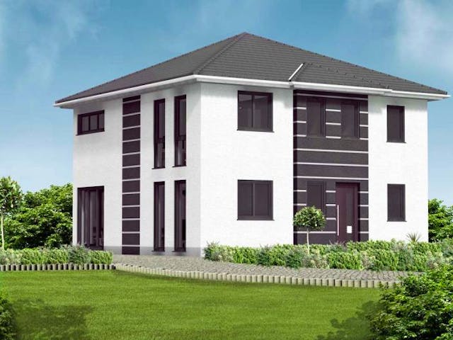 Massivhaus Stadtvilla 2 von Massive Wohnbau, Stadtvilla Außenansicht 1