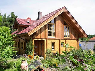 Blockhaus Mehlingen von Rems-Murr-Holzhaus Ausbauhaus ab 309476€, Satteldach-Klassiker Außenansicht 3