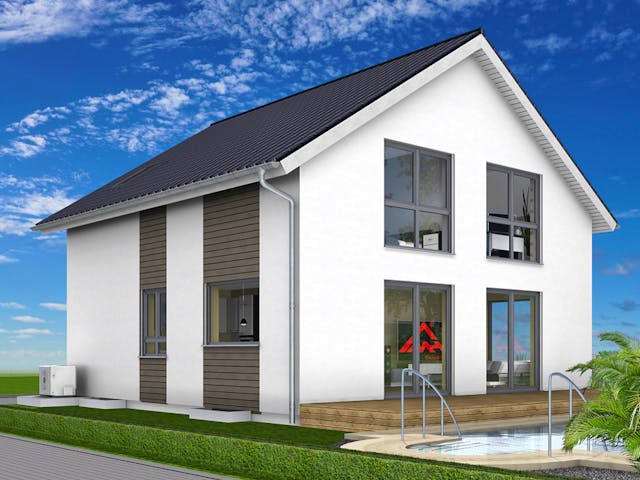 Massivhaus Trendhaus 135 mit Keller von Mein Haus Bausysteme, Satteldach-Klassiker Außenansicht 1