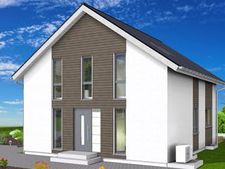 Massivhaus Trendhaus 135 und  Keller mit LIAPLAN gebaut von Mein Haus Bausysteme, Satteldach-Klassiker Außenansicht 3