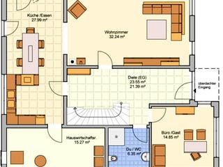Fertighaus Stuttgart von Fingerhut Haus Schlüsselfertig ab 634703€, Satteldach-Klassiker Grundriss 1