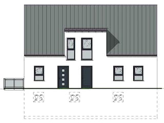 Massivhaus 3FH Version 372 von Grundsteinhaus Schlüsselfertig ab 451700€, Außenansicht 5