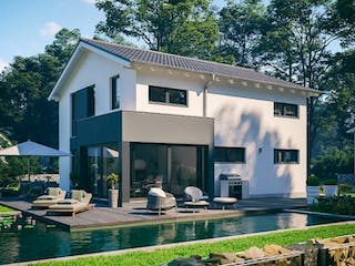 Massivhaus ARCHITEKTENHAUS ALLEA von Kern-Haus Chemnitz Schlüsselfertig ab 365900€, Satteldach-Klassiker Außenansicht 1