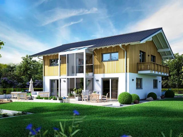 Massivhaus ARCHITEKTENHAUS APOS von Kern-Haus Chemnitz Schlüsselfertig ab 592900€, Satteldach-Klassiker Außenansicht 1