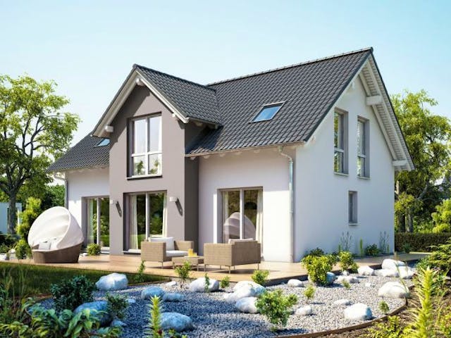 Massivhaus ARCHITEKTENHAUS AURA von Kern-Haus Chemnitz Schlüsselfertig ab 374900€, Satteldach-Klassiker Außenansicht 1 Massivhaus ARCHITEKTENHAUS AURA von Kern-Haus Chemnitz Schlüsselfertig ab 374900€, Satteldach-Klassiker Außenansicht 1