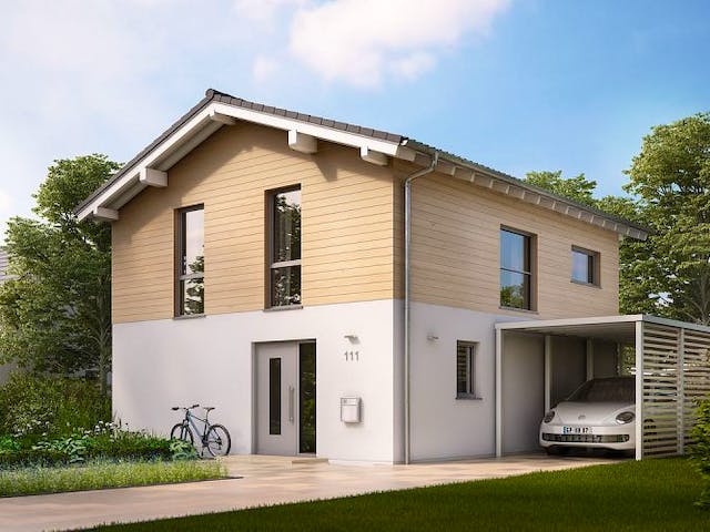 Massivhaus ARCHITEKTENHAUS CARA von Kern-Haus Chemnitz Schlüsselfertig ab 346900€,  Außenansicht 2