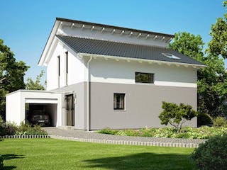 Massivhaus ARCHITEKTENHAUS LOOP PULT von Kern-Haus Chemnitz Schlüsselfertig ab 297900€, Pultdachhaus Außenansicht 2