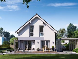 Massivhaus ARCHITEKTENHAUS LOU von Kern-Haus Chemnitz Schlüsselfertig ab 284900€, Satteldach-Klassiker Außenansicht 1
