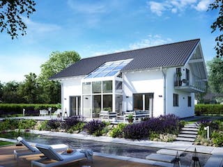 Massivhaus ARCHITEKTENHAUS LUCE von Kern-Haus Chemnitz Schlüsselfertig ab 562900€, Satteldach-Klassiker Außenansicht 3