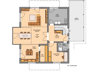 Massivhaus ARCHITEKTENHAUS LUCE von Kern-Haus Chemnitz Schlüsselfertig ab 562900€, Satteldach-Klassiker Grundriss 2