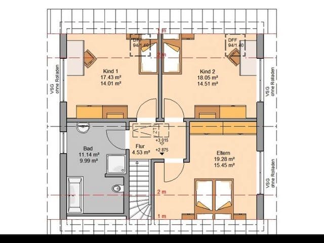 Massivhaus ARCHITEKTENHAUS LUNA PLUS von Kern-Haus Chemnitz Schlüsselfertig ab 377900€,  Grundriss 1