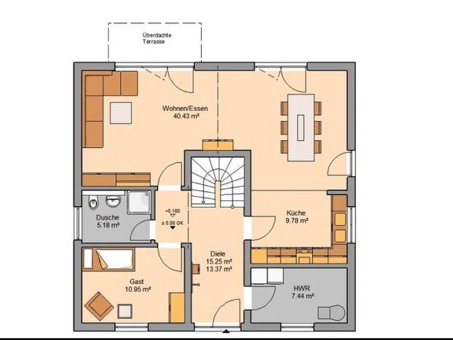 Massivhaus ARCHITEKTENHAUS MAGNUM von Kern-Haus Chemnitz Schlüsselfertig ab 399900€,  Grundriss 2