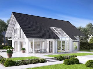 Massivhaus ARCHITEKTENHAUS MAXIME von Kern-Haus Chemnitz Schlüsselfertig ab 617900€, Satteldach-Klassiker Außenansicht 3