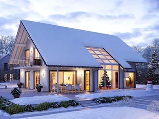 Massivhaus ARCHITEKTENHAUS MAXIME von Kern-Haus Chemnitz Schlüsselfertig ab 617900€, Satteldach-Klassiker Außenansicht 1