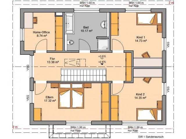 Massivhaus ARCHITEKTENHAUS VERO von Kern-Haus Chemnitz Schlüsselfertig ab 409900€,  Grundriss 1