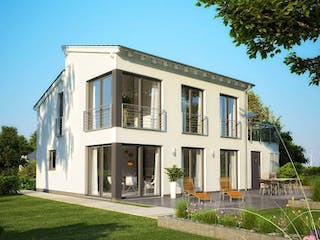 Massivhaus ARCHITEKTENHAUS VISION PLUS von Kern-Haus Chemnitz Schlüsselfertig ab 325900€, Pultdachhaus Außenansicht 2