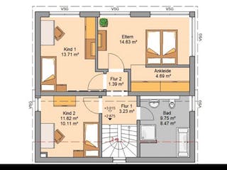 Massivhaus ARCHITEKTENHAUS VISION PLUS von Kern-Haus Chemnitz Schlüsselfertig ab 325900€, Pultdachhaus Grundriss 1