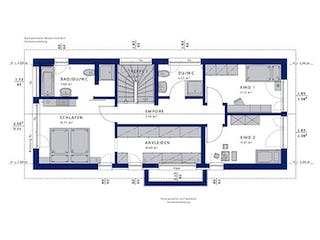 Fertighaus BALANCE 145 V2 von Bien-Zenker Schlüsselfertig ab 408302€, Satteldach-Klassiker Grundriss 2