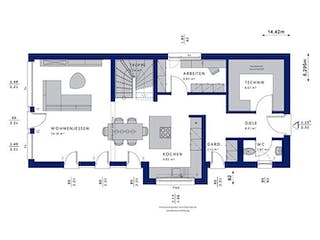 Fertighaus BALANCE 145 V2 von Bien-Zenker Schlüsselfertig ab 408302€, Satteldach-Klassiker Grundriss 1