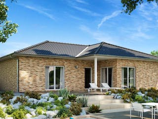 Massivhaus BALANCE KLINKER von Kern-Haus Chemnitz Schlüsselfertig ab 403900€, Bungalow Außenansicht 1