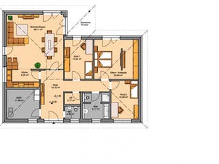 Massivhaus BALANCE KLINKER von Kern-Haus Chemnitz Schlüsselfertig ab 403900€, Bungalow Grundriss 1