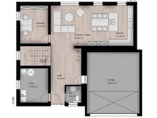 Massivhaus Bauhaus Münstermaifeld 10-085 von Econ Das Haus,  Grundriss 1