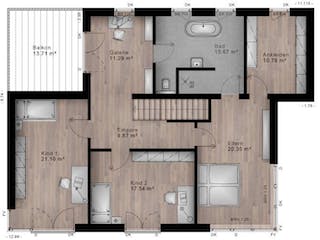 Massivhaus Bauhaus Niedersayn 10-010 von Econ Das Haus, Cubushaus Grundriss 1