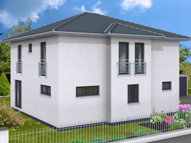 Massivhaus Bingen 158 von PRO-IM Neo, Stadtvilla Außenansicht 1 Massivhaus Bingen 158 von PRO-IM Neo, Stadtvilla Außenansicht 1