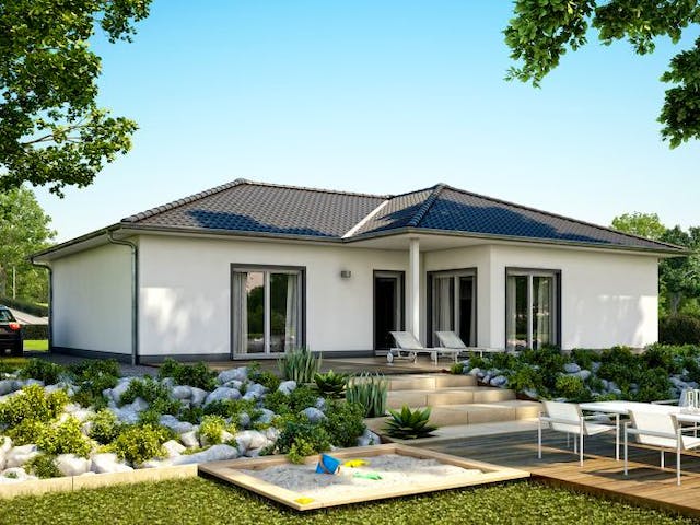 Massivhaus BUNGALOW BALANCE von Kern-Haus Chemnitz Schlüsselfertig ab 397900€, Bungalow Außenansicht 1