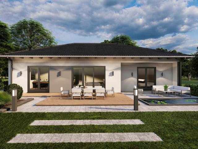 Massivhaus Bungalow Birken-Honigsessen 20-033 von Econ Das Haus, Bungalow Außenansicht 1