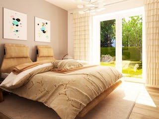 Massivhaus Bungalow BL 95 Variante K von Baudirekt, Bungalow Innenansicht 4