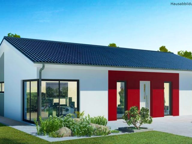 Massivhaus Bungalow BL 95 Variante M von Baudirekt, Bungalow Außenansicht 1 Massivhaus Bungalow BL 95 Variante M von Baudirekt, Bungalow Außenansicht 1