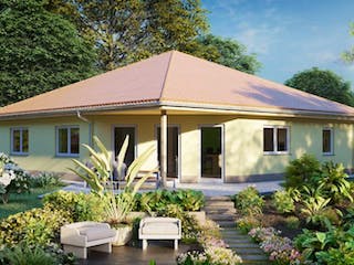 Massivhaus Bungalow BROCKEN 2020 von Aktuell Bau, Bungalow Außenansicht 1