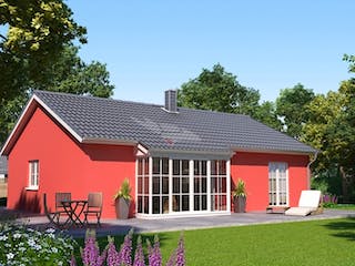 Massivhaus Bungalow Buche 100 von Baufuchs-Massivhaus Schlüsselfertig ab 186500€, Bungalow Außenansicht 1