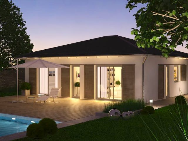 Massivhaus BUNGALOW EASY von Kern-Haus Chemnitz Schlüsselfertig ab 274900€, Bungalow Außenansicht 2