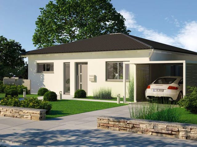 Massivhaus BUNGALOW EASY von Kern-Haus Chemnitz Schlüsselfertig ab 274900€, Bungalow Außenansicht 1