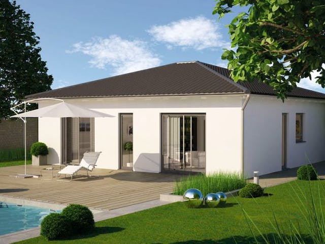 Massivhaus BUNGALOW EASY von Kern-Haus Chemnitz Schlüsselfertig ab 274900€, Bungalow Außenansicht 3