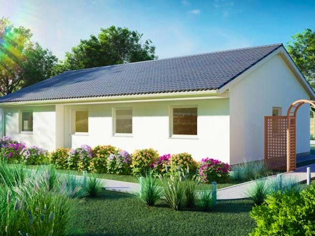 Massivhaus Bungalow GOSLAR von Aktuell Bau, Bungalow Außenansicht 1 Massivhaus Bungalow GOSLAR von Aktuell Bau, Bungalow Außenansicht 1