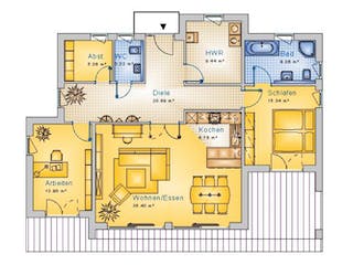 Massivhaus Bungalow Isenburg 20-017 von Econ Das Haus, Bungalow Grundriss 1
