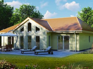 Massivhaus Bungalow MITTWEIDA von Aktuell Bau, Bungalow Außenansicht 1