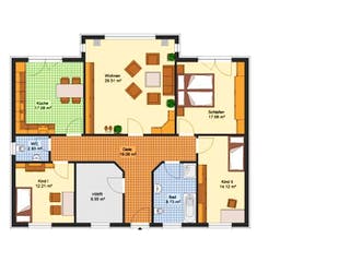 Massivhaus Bungalow MITTWEIDA von Aktuell Bau, Bungalow Grundriss 1