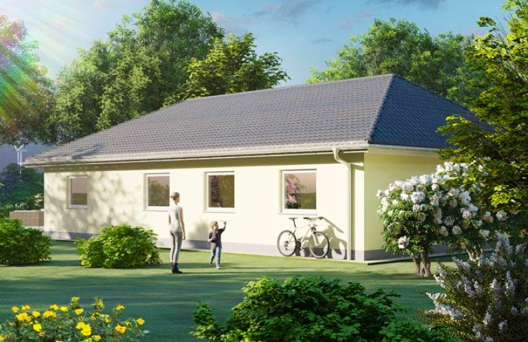 Massivhaus Bungalow MULDENTAL von Aktuell Bau, Bungalow Außenansicht 1