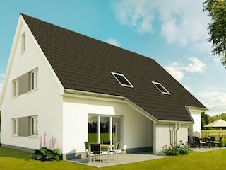 Massivhaus Doppelhaus DH 120 Variante K von Baudirekt,  Außenansicht 1