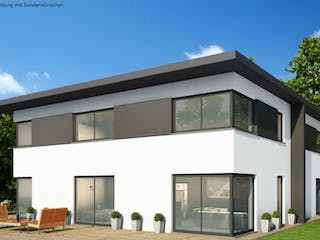 Massivhaus Doppelhaus DH 130 Variante M von Baudirekt, Außenansicht 1