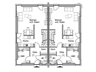 Massivhaus Doppelhaus DH 130 Variante M von Baudirekt, Grundriss 2