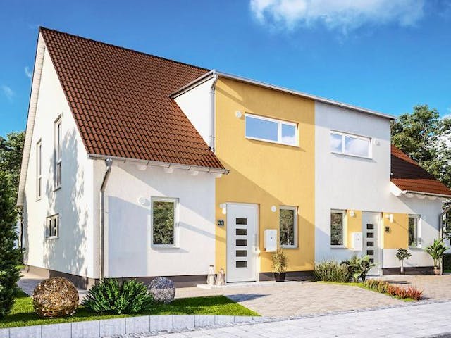 Massivhaus Doppelhaus Duett 125 von Town & Country Haus Deutschland Schlüsselfertig ab 250050€,  Außenansicht 1