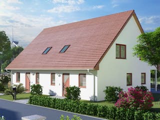 Massivhaus Doppelhaus FREIBERG von Aktuell Bau,  Außenansicht 1