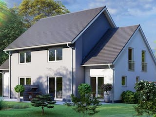 Massivhaus Doppelhaus FREITAL von Aktuell Bau,  Außenansicht 1
