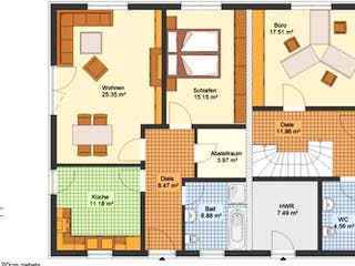 Massivhaus Doppelhaus HALLE von Aktuell Bau, Grundriss 1