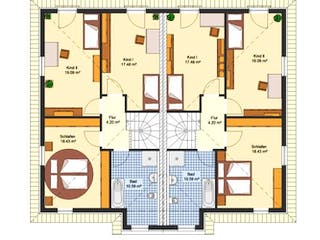 Massivhaus Doppelhaus KLINGENTHAL von Aktuell Bau, Grundriss 1